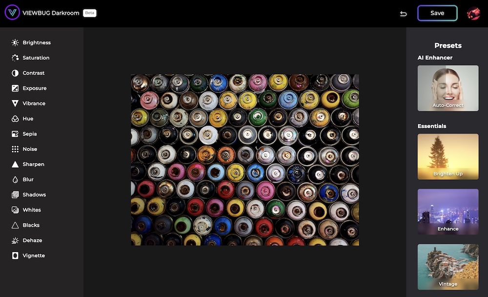 The Darkroom interface showing photo editing